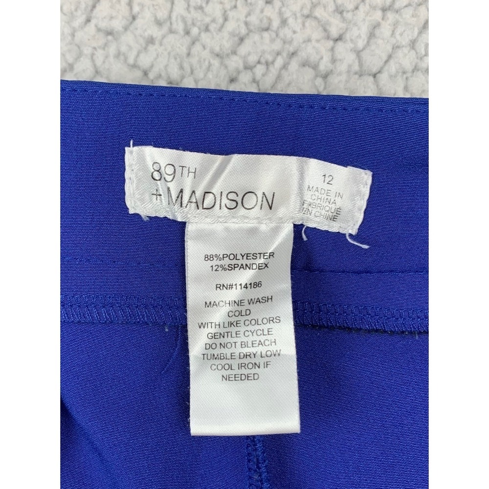 89th & Madison Dress Pants Women Size 12 Blue Stretch Straight Career - Picture 4 of 7